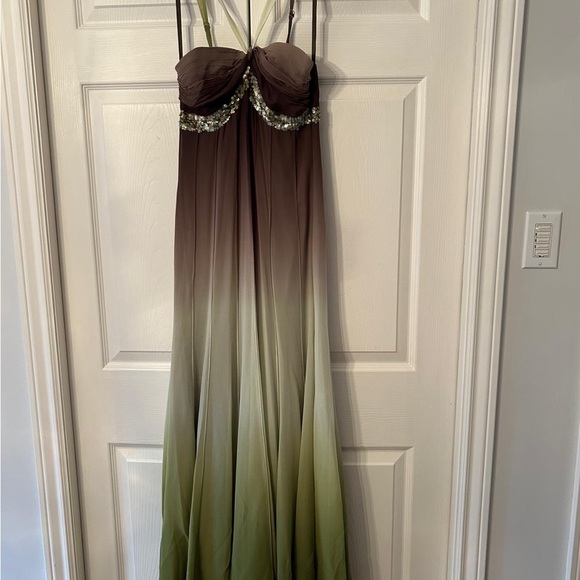 Ombre dress is a silk chiffon with beading detail - Picture 3 of 3